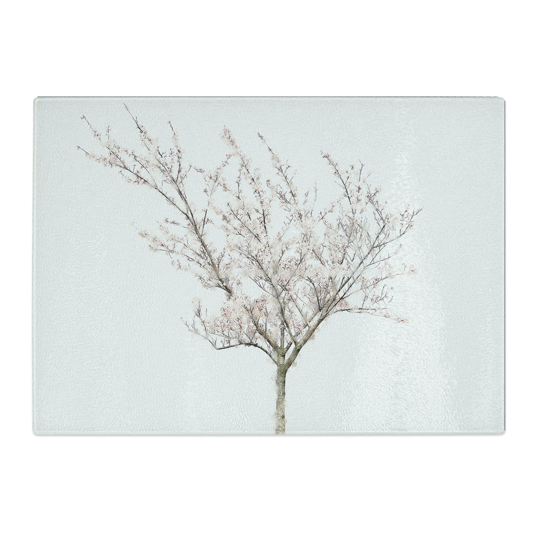 Tempered Glass a Cherry Blossom Tree Painting Chopping Board