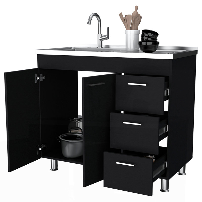 Armoire de cuisine 3 portes Wenge