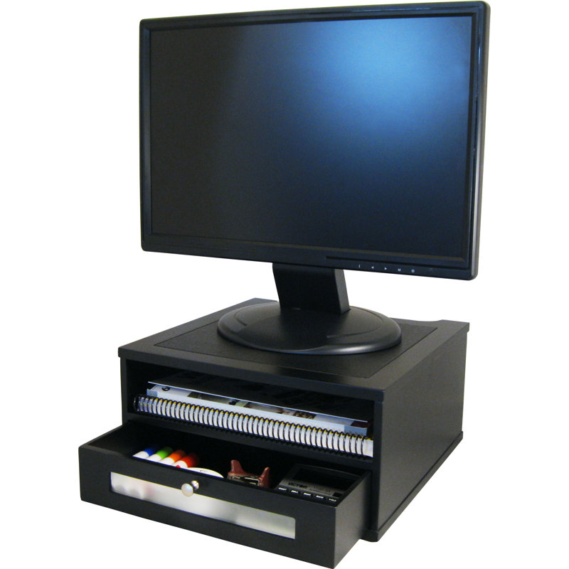 Fayyaz Manufactured Wood Monitor Stand, Midnight Black