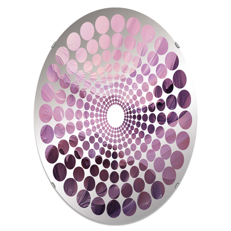 Miroir décoratif Tuba Terrain Mountainous Mauve VI - Radial Dot-MIR116822-Oval, L 20 po x H 30 po