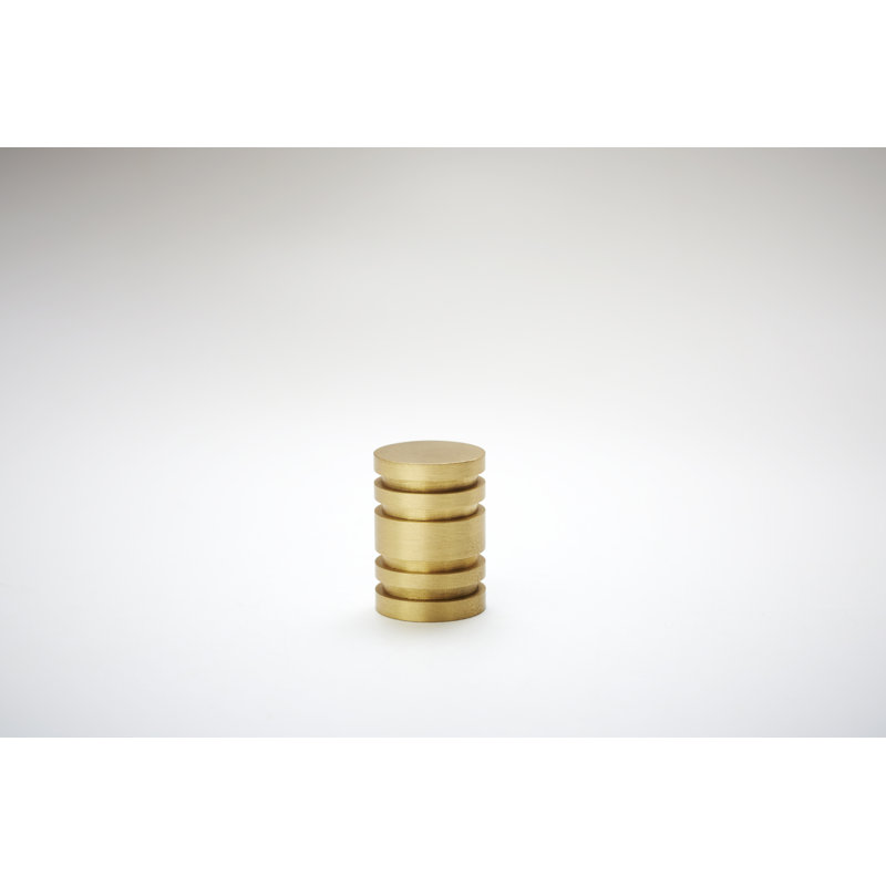 Reveal Cylindrical Knob, Satin Brass