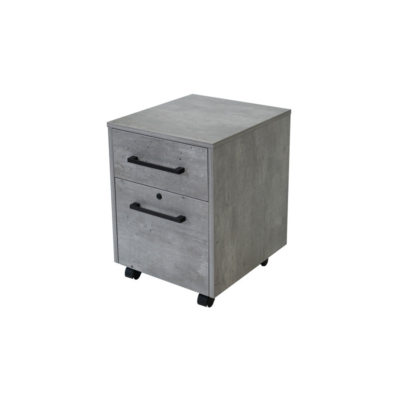 Houbler 18'' Wide 2 -Drawer Mobile File Cabinet, Gray