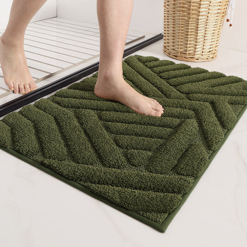 Tapis pour salle de bain Ibnou, L 51 po x l 20 po, Vert