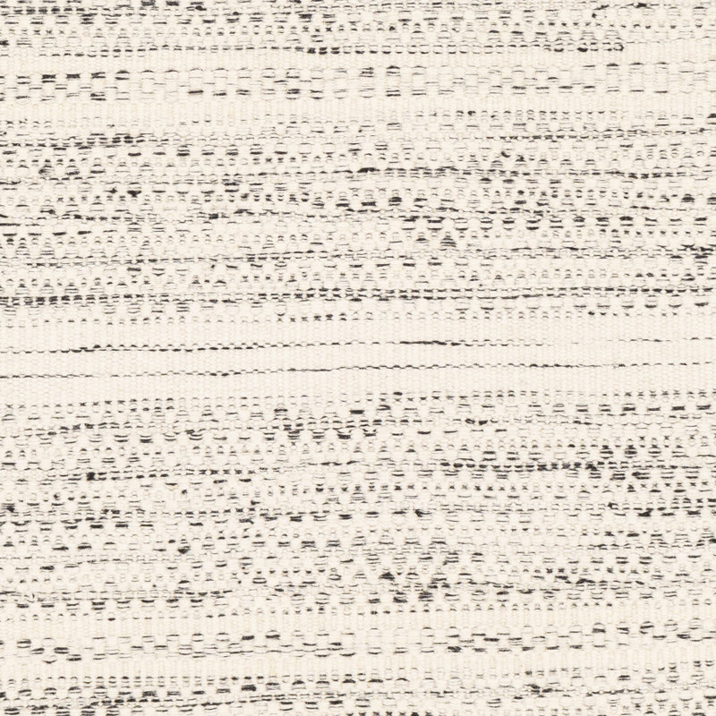 Tapis crème / noir en laine à chevrons tissés à plat, Carré 8 pi