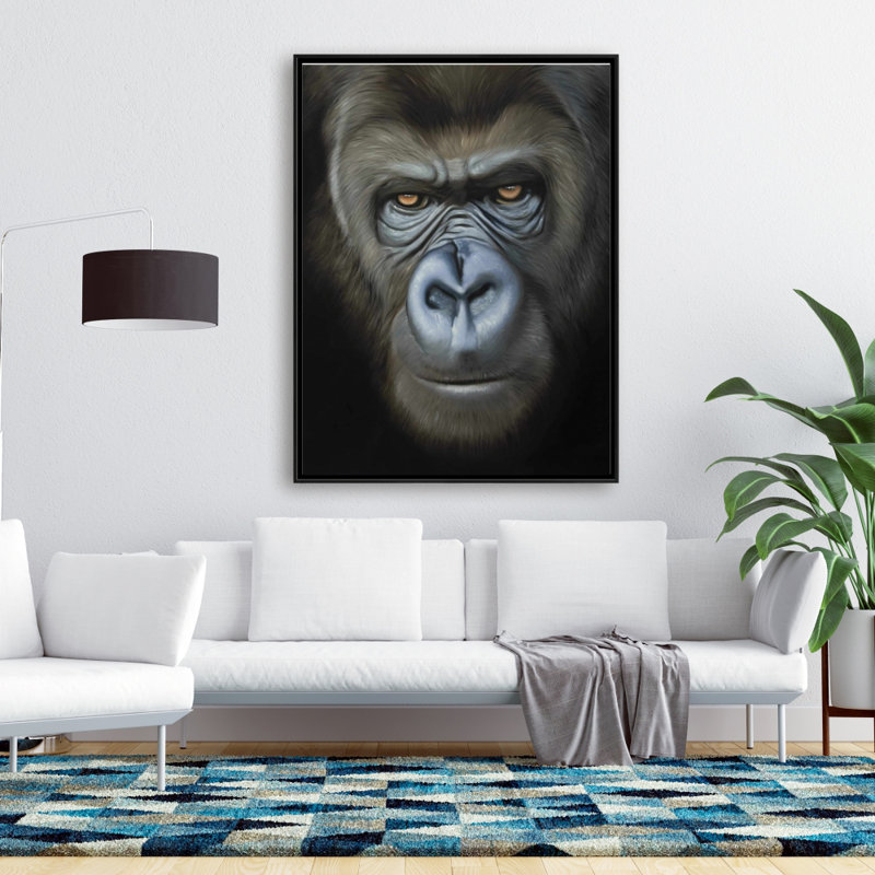 Gorilla Face Print On Canvas