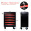 Armoire à outils 20 po - 7 tiroirs, glissières de roulement, 7 roulements de rangement, verrouillables, rouge et noir