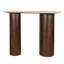 Marble and Mango Wood Organic Shaped Bar Height Table, Walnut