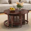 Table basse ronde et gigogne, six portes décoratives en verre en forme de bambou