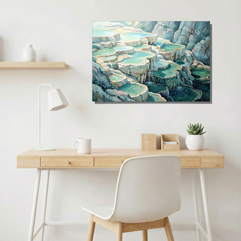 Art mural sur toile vert, 24"H x 36"W