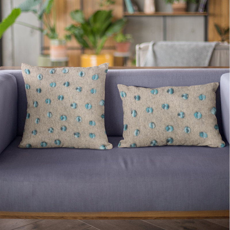 Coussin en laine à pois, 20 po x 36 po