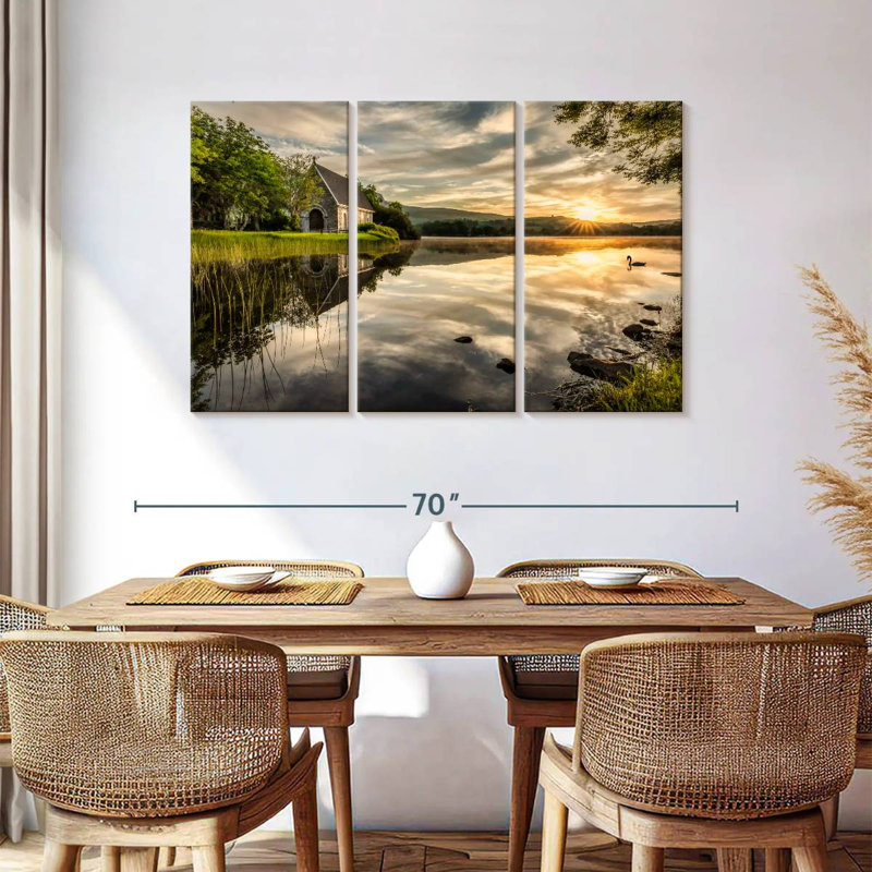 Adella Gougane Barra Lake Church Sunrise, H 36 po x l 57 po