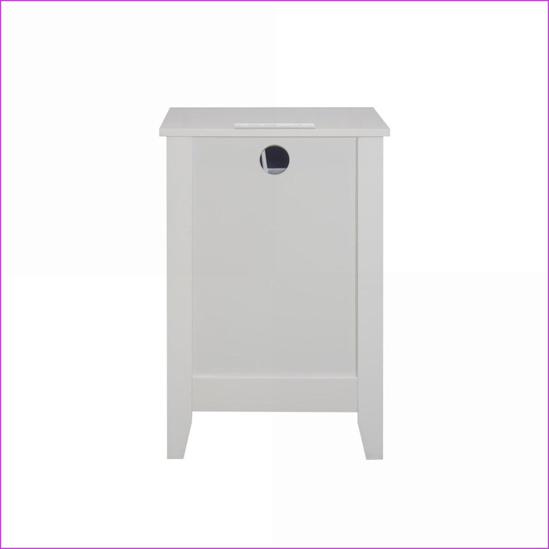 Ensemble de 2 tables de chevet 3 tiroirs modernes blanches avec station de charge, Ensemble de 2