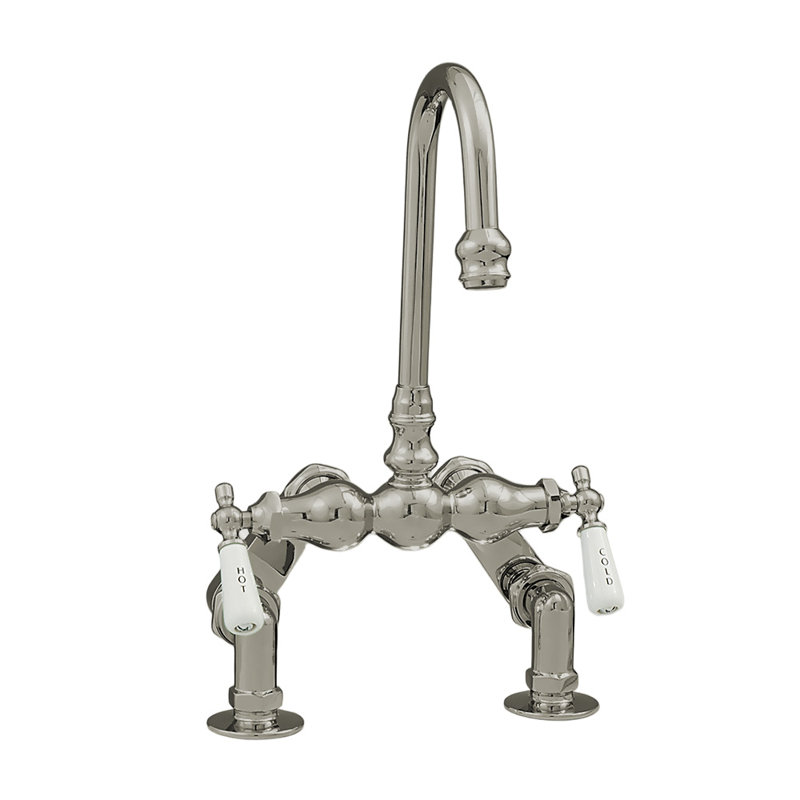 Robinet de baignoire à fixation sur le comptoir avec centres réglables, Nickel mat