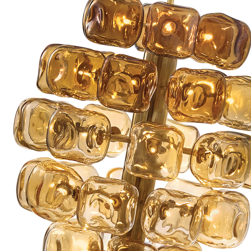 Perriand 40 - Light Chandelier, Unlacquered Brass, 30" H x 24" W x 24" D