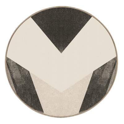 Tapis beige moelleux doux à motif géométrique minimaliste Kamena
