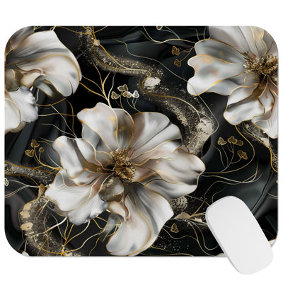 Floral Luxe Flowers VII Modern Gaming Cute Office Laptop Desk Pad Gift Mat Square Rectangle Non-Slip Mousepad