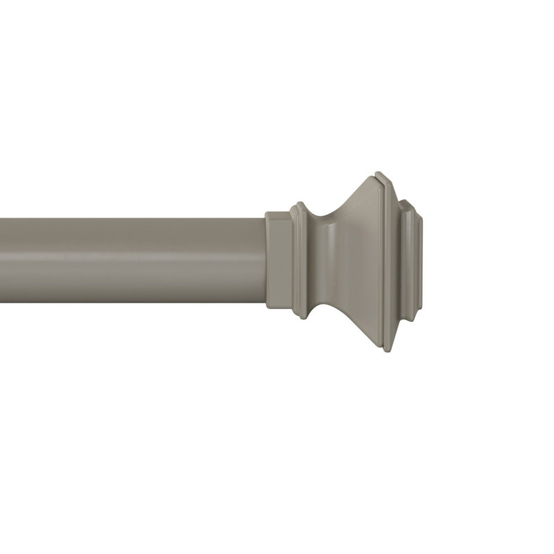 Ensemble de tringle à rideaux bowning, Gris, H 2,5 po x l 120 po x P 2,5 po