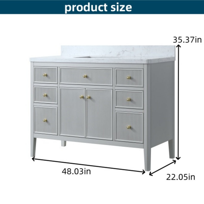 Meuble-lavabo autoportant Nordic Minimalist, Gris