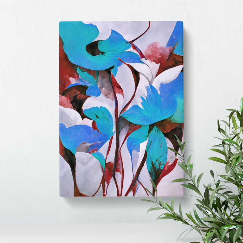 Floral Abstract Art No.4 - Wrapped Canvas Print, 50cm H x 35cm W x 3cm D