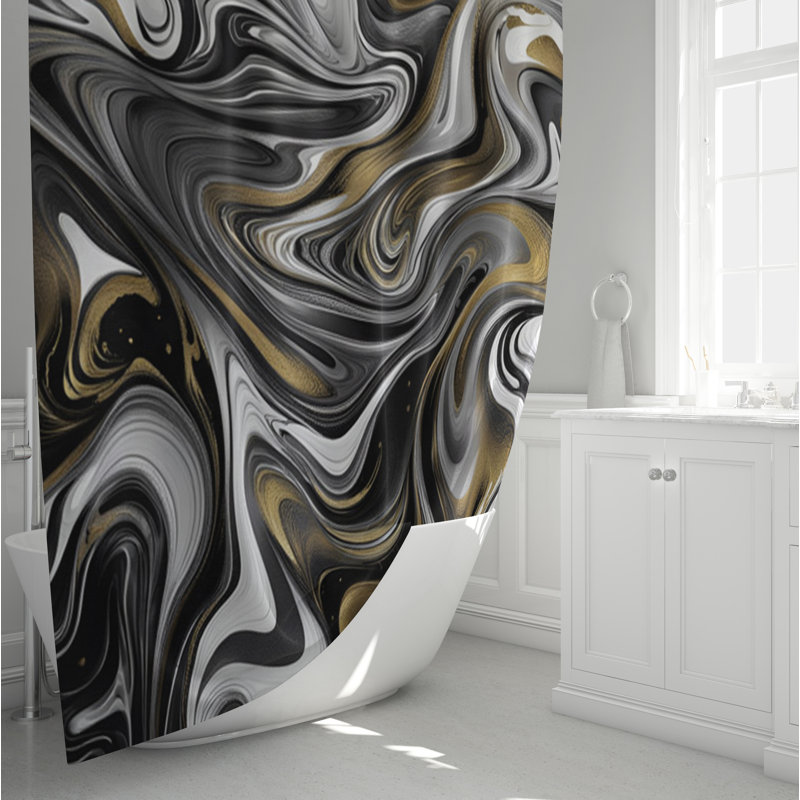 Rideau de douche simple abstrait, H 83 po x l 70 po