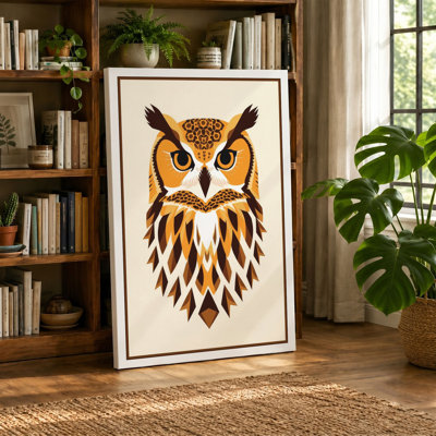 Owl Geometric - Wrapped Canvas