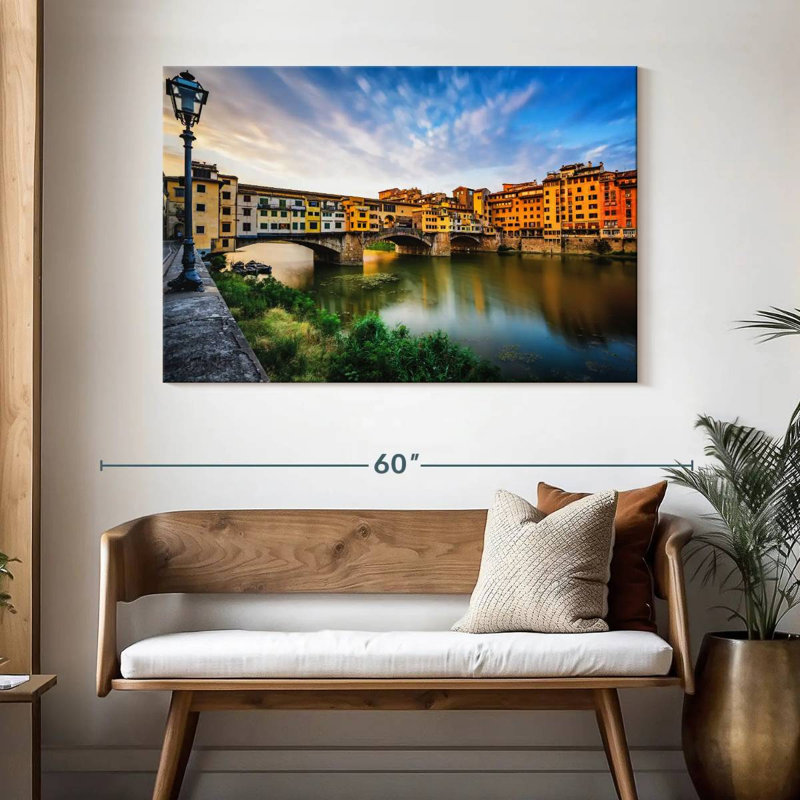 Ponte Vecchio, paysage fluvial, H 32 po x l 48 po
