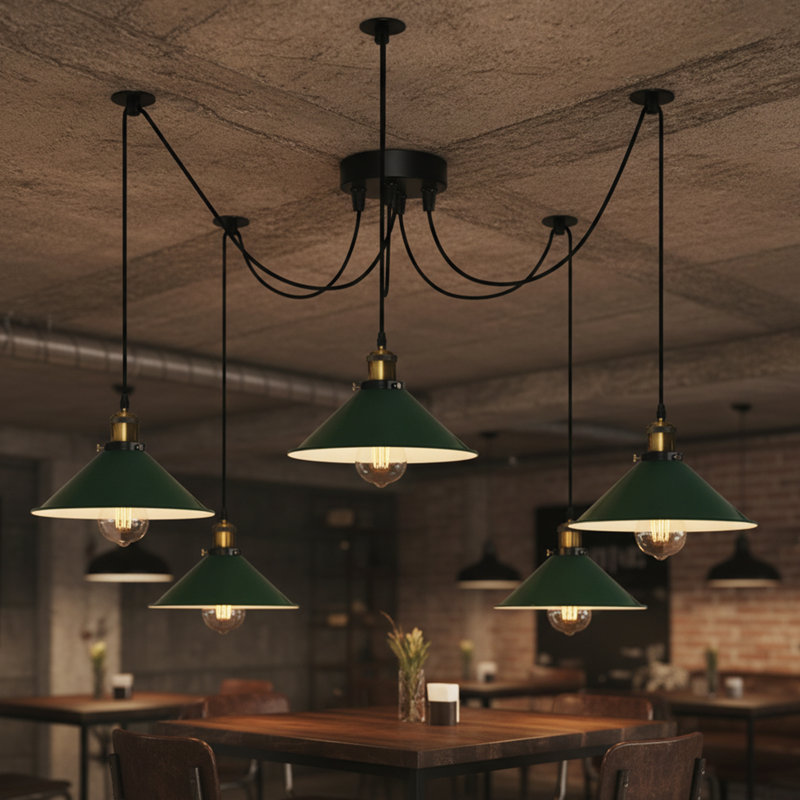 5 - Light Cone Pendant, No, Green
