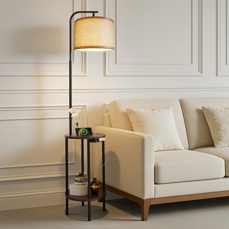 Lampe sur pied à plateau 62 "avec télécommande Zrifa ＆ USB