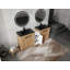 Meuble-lavabo autoportant avec lavabo en céramique et armoires de rangement Ianthe, porte à fermeture douce, tablette réglable-456109392