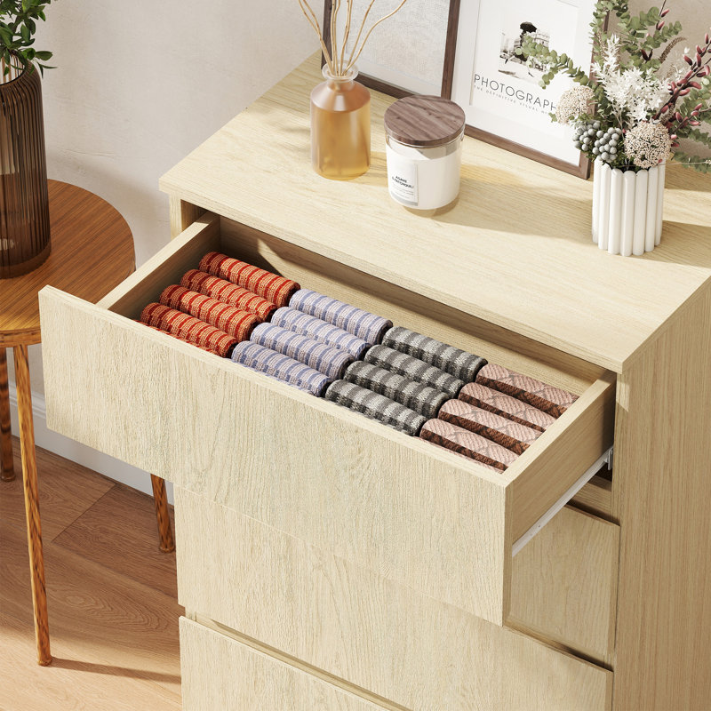 55 cm W Chest of 4 Drawers, Natural