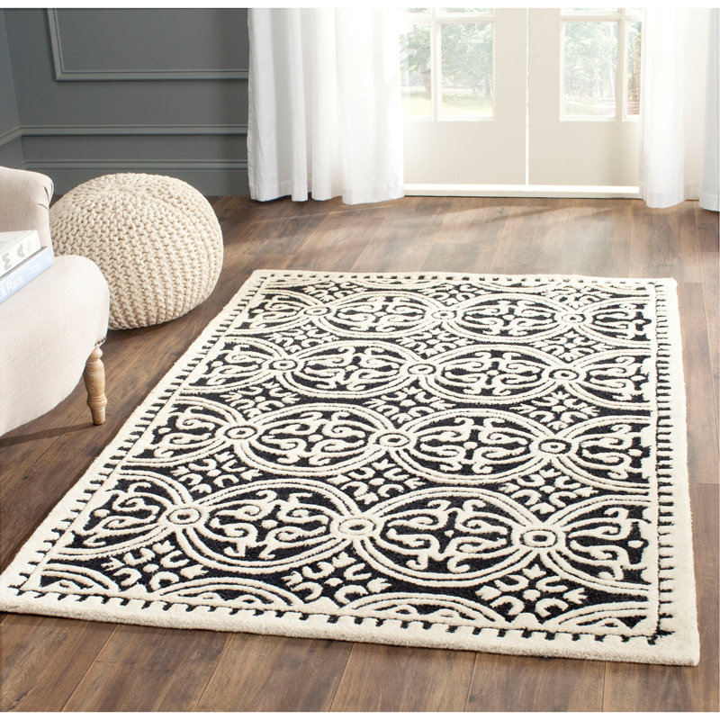 Tapis géométrique en laine touffeté à la main Cambridge, Rectangle 8 pi x 10 pi