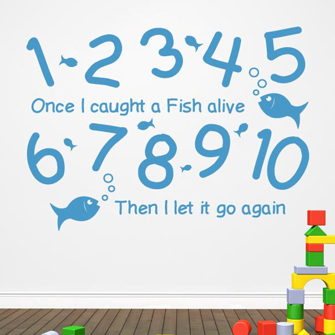 1 2 3 4 5 Once I Caught A Fish Alive Wall Sticker