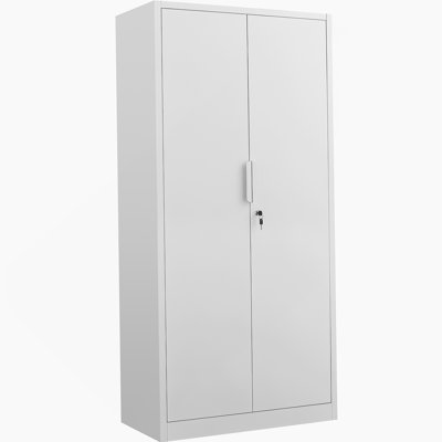 Armoire de rangement, classeur à 2 portes avec serrure, 4 tablettes réglables pour le bureau et la maison