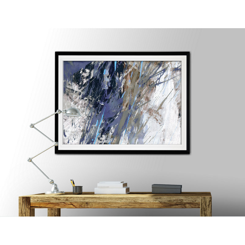Blue Noise I - cadre photo, reproduction d'art, Noir, H 30 po x l 40 po x P 1,5 po