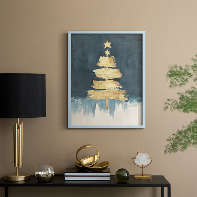 «Christmas Holiday Art CXCV», reproduction d'art encadrée - bois massif