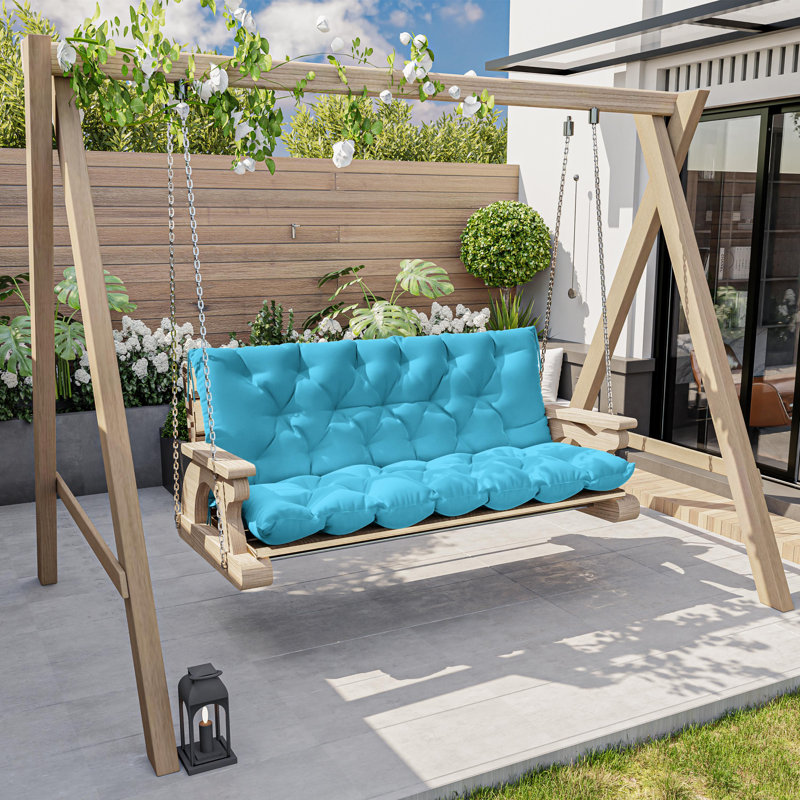 Coussin d'extérieur imperméable pour banc de jardin, Bleu lac, L 60 po x P 40 po