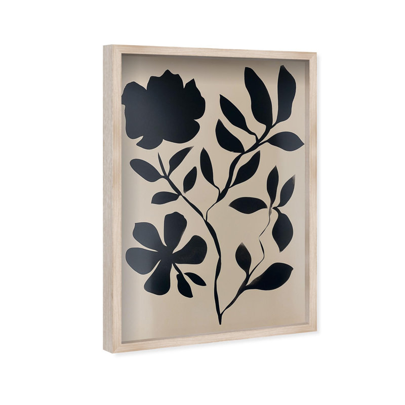 Oliver Gal Cinder Bloom I Floral & Botanical - Luxury Shadowbox Framed Wall Art, 47" H x 32" W, Cream