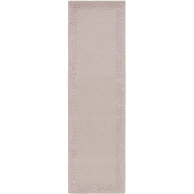 Elick Hand Tufted Wool/Viscose/Cotton Solid Color Rug in Beige