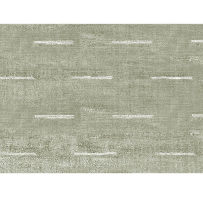 Hand Knotted Area Rug in Light Green/White, Rectangle 6' x 9'