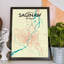 « saginaw city map », reproduction d’impression sur affiche en couleur-31736138