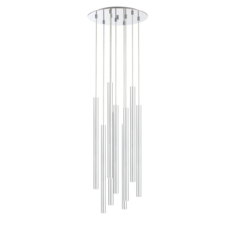 Bowning 9 - Light LED Cluster Pendant, Chrome