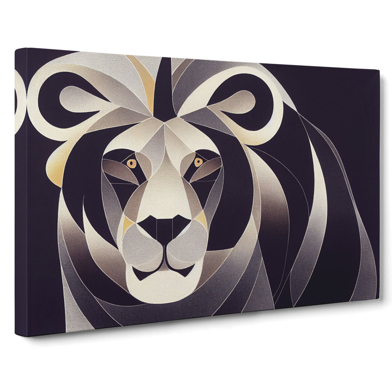 Cosmopolitan Abstract Lion - Wrapped Canvas, 40cm H x 60cm W x 3cm D