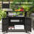 Outsunny Wicker Outdoor Storage Cabinet, Rattan Outdoor Bar Table with 2 Doors and Shelf, Outdoor Buffet Cabinet Sideboard with Metal Slatted Countertop for Poolside, Patio, Backyard-107382608