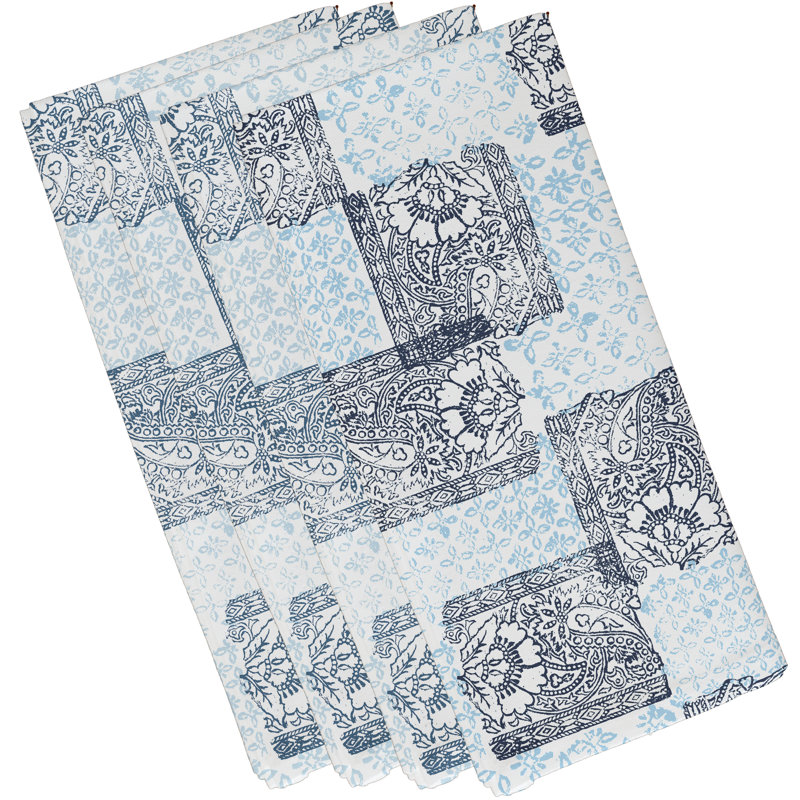Castleman Polyester Patchwork Square Napkin, Navy Blue