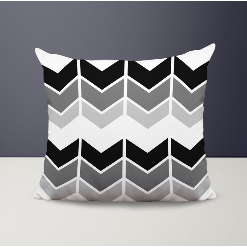 Housse et insert de coussin décoratif carré en polyester Chevy, L 19 po x H 19 po, Noir