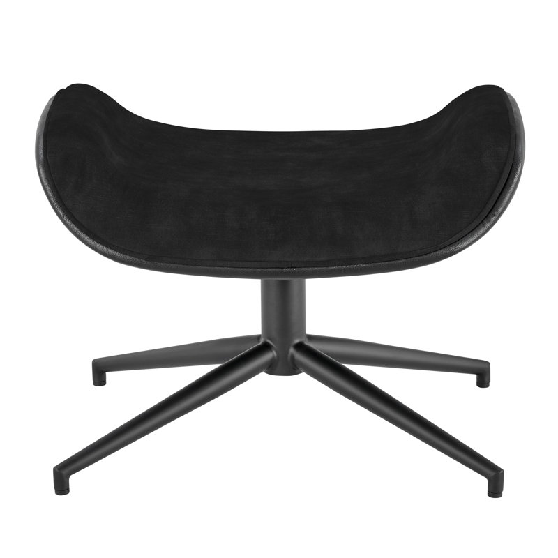 Repose-pieds standard de 25,2 po Kellise, Mélange de polyester noir, Noir