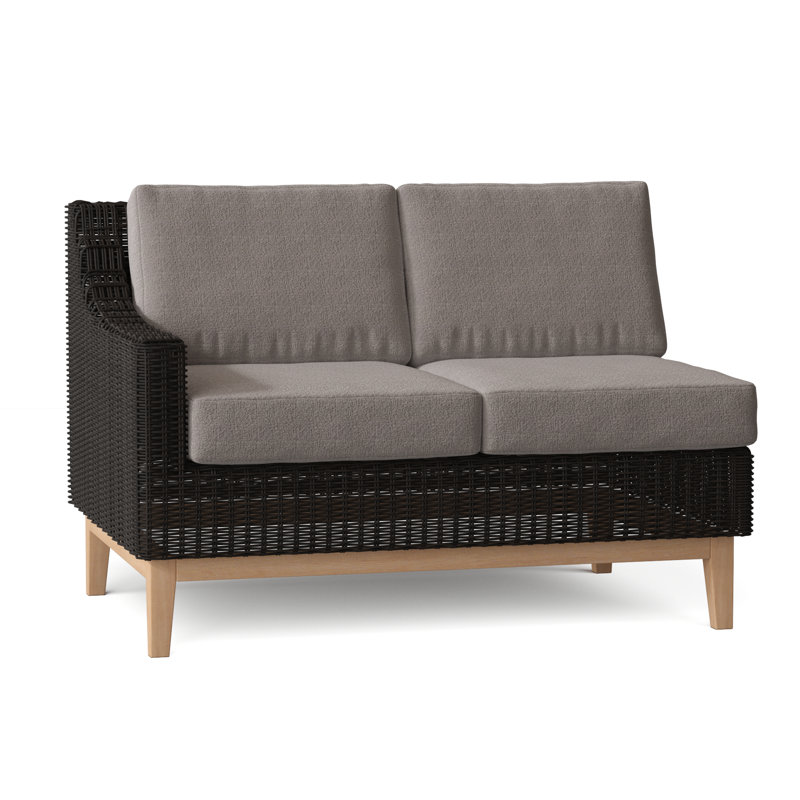 Frances Outdoor 2 - Seat Loveseat, Ash, Frances Black