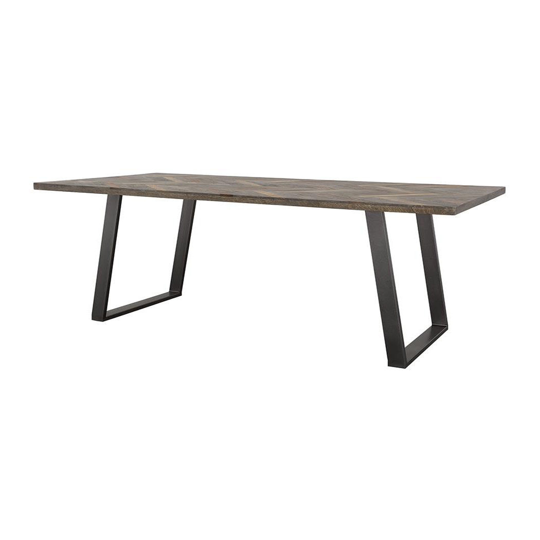 Millwood Pines Arrowyn Rectangular Dining Table in Black and Gray | Wayfair