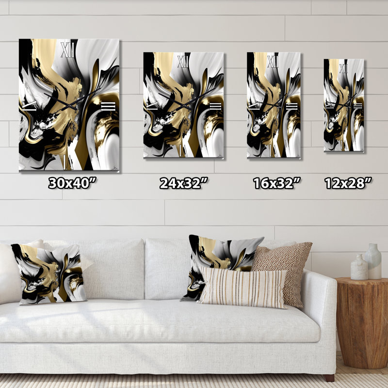 Horloge murale abstraite Wild Wave Bliss, Oversized