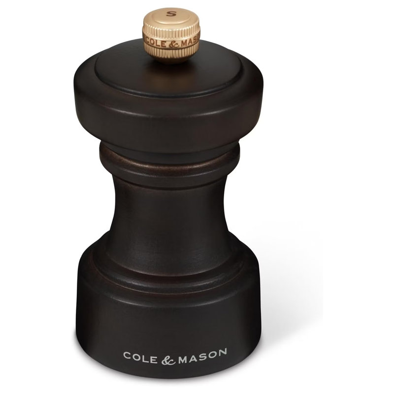 Hoxton Beech Wood Salt Mill 104mm - Black, Black